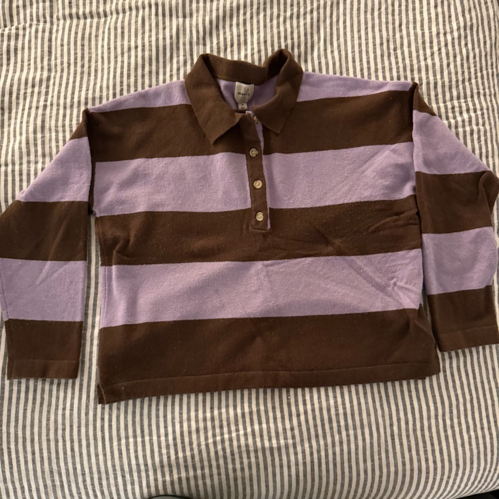 Maeve Brown and Lavender Striped Sweater